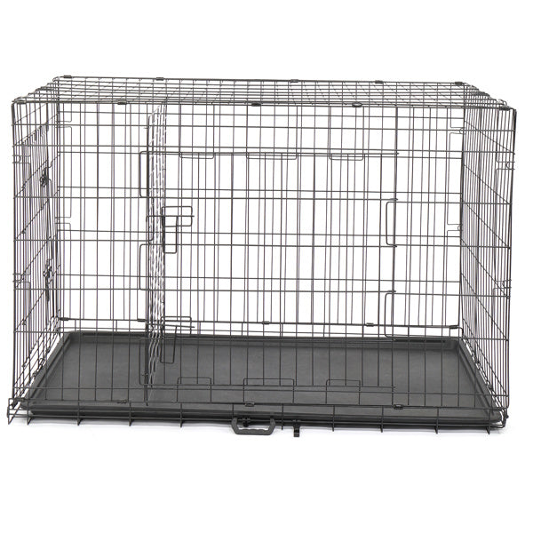 48" Pet Kennel Cat Dog Folding Steel Crate Animal Playpen Wire Metal Doba